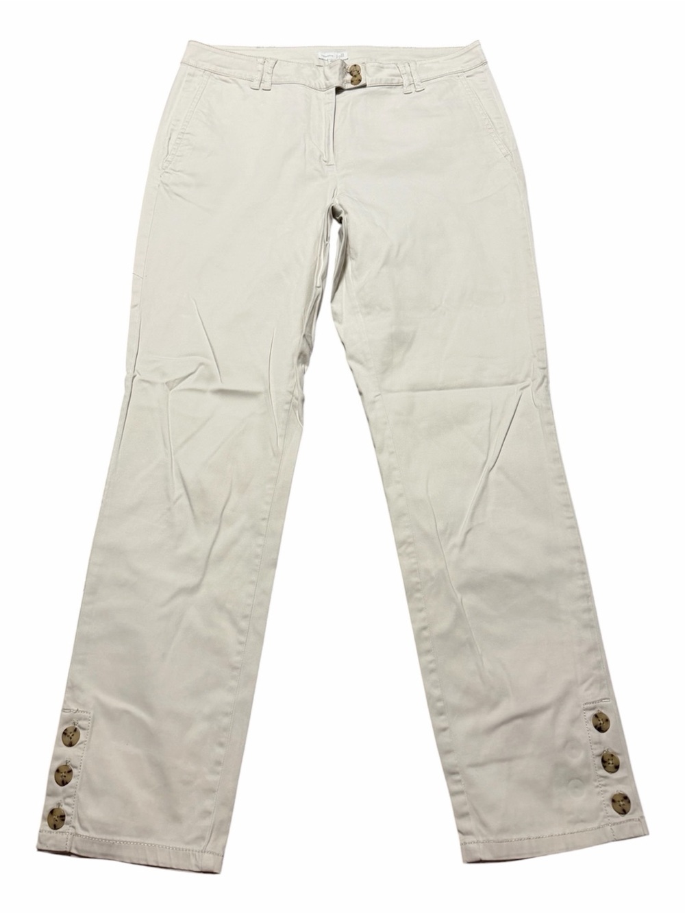 J. Jill Lived In Chino Straight-Leg Ankle Button Womens Size 6 Classic Preppy